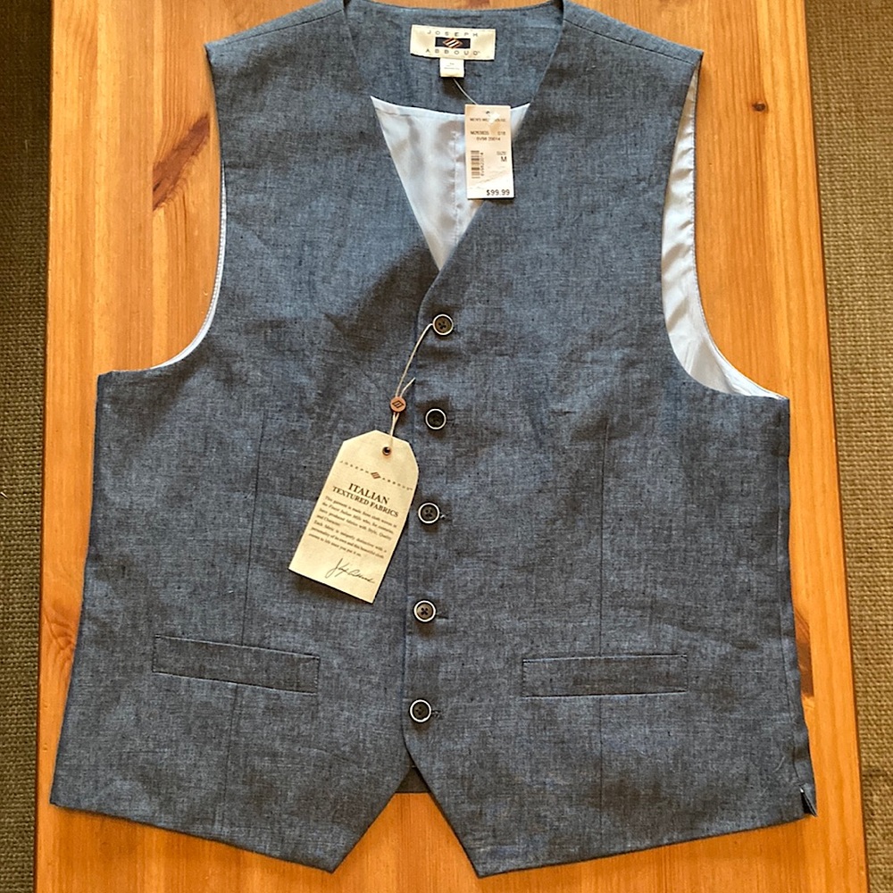 Joseph Abboud linen vest M NWT